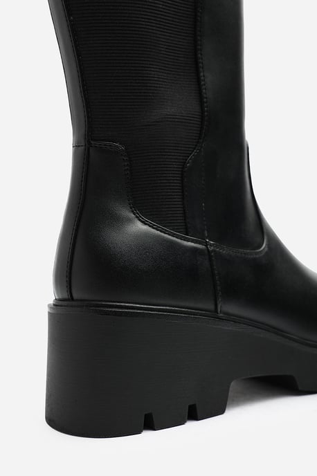 Where's That From Womens Erelia Stretch Panel Buckle Detail Wedge Boots - Image 5