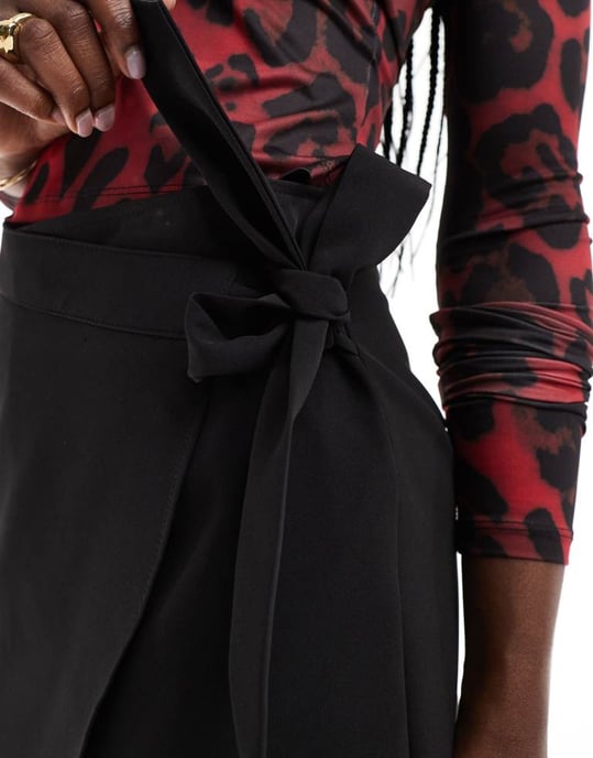 ASOS DESIGN tailored wrap skort in black - Image 3