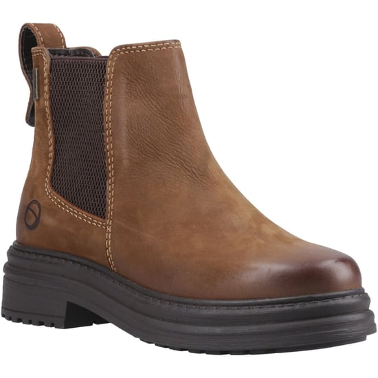 Cotswold Aldworth Leather Women's Tan Heeled Ankle Boots - Image 1