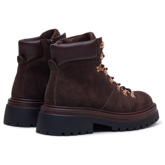 Hush Puppies Robyn Hiker Suede Women's CHOCOLATE Heeled Ankle Boots - Image 2