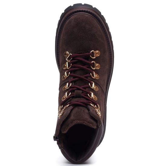 Hush Puppies Robyn Hiker Suede Women's CHOCOLATE Heeled Ankle Boots - Image 5