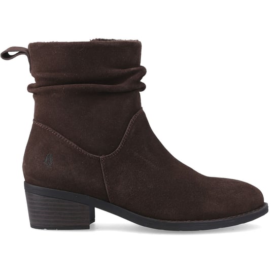 Hush Puppies Iris Suède Dames Chocolade Hak Enkellaarsjes - Image 5