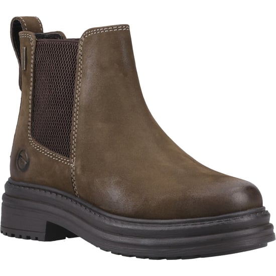 Cotswold Aldworth Leather Women's Olive Heeled Ankle Boots - Image 1