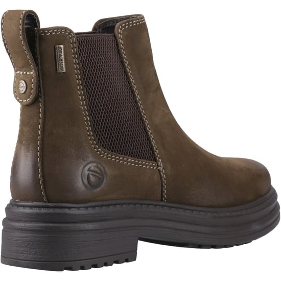 Cotswold Aldworth Leather Women's Olive Heeled Ankle Boots - Image 2