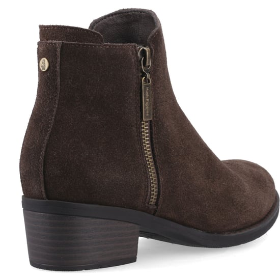 Hush Puppies Ingrid Suède Dames Chocolade Hakken Enkelbooties - Image 2