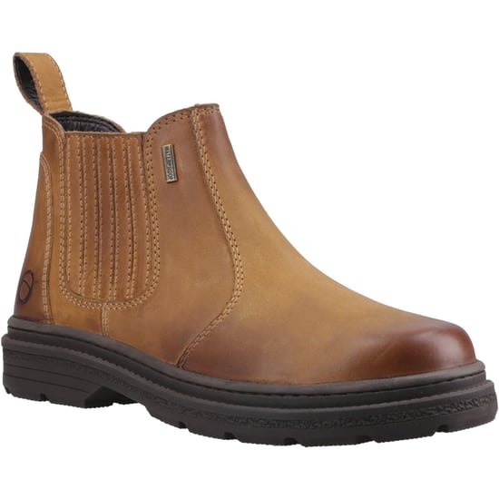 Cotswold Bisley Leren Herenschoenen in Tan Enkellaarsjes - Image 1