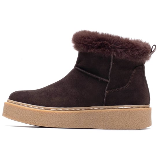 Hush Puppies Becca Suède Dames Chocolade Winter Enkellaarsjes - Image 4