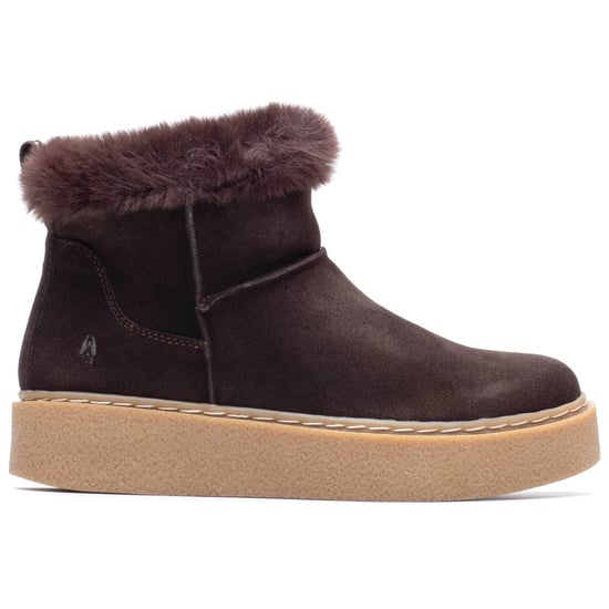 Hush Puppies Becca Suède Dames Chocolade Winter Enkellaarsjes - Image 5
