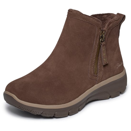 Skechers Easy Going Urban Zip Läder Kängor för Kvinnor i Chokladbrun - Image 6