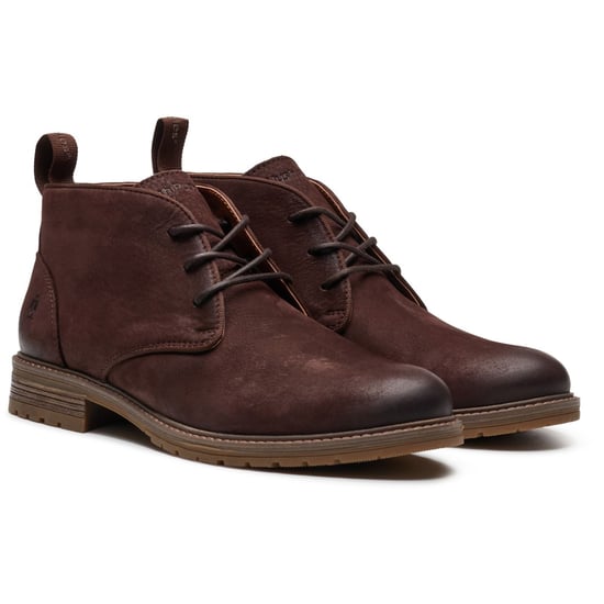 Hush Puppies Ricky Leather Men's Dark Brown Ankle Boots - Image 3