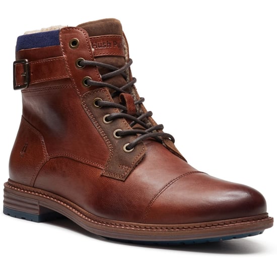 Hush Puppies Jordan Leather Men's Dark Brown Ankle Boots - Image 1