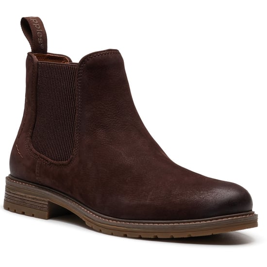 Hush Puppies Russell Leather Men's Dark Brown Ankle Boots - Image 1