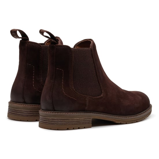 Hush Puppies Russell Leather Men's Dark Brown Ankle Boots - Image 2