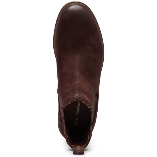 Hush Puppies Russell Leather Men's Dark Brown Ankle Boots - Image 5
