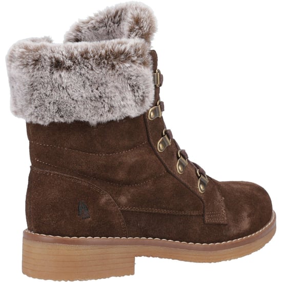 Hush Puppies Florence Suède Dames Chocolade Brede Fit Winter Enkellaarsjes - Image 2