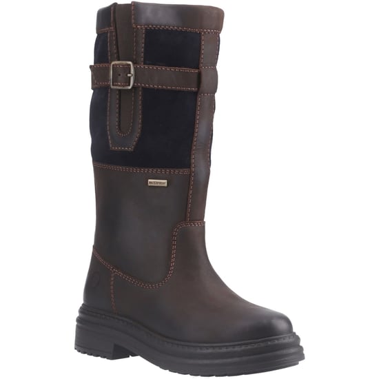 Cotswold Broadwell Leren Dameslaarzen Bruin/Navy - Image 1