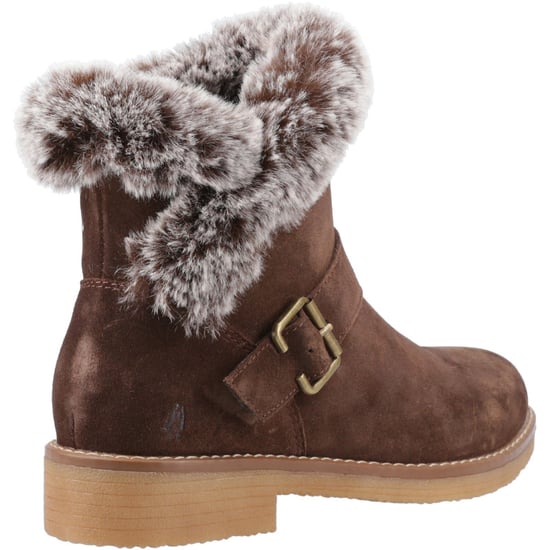 Hush Puppies Hannah Suede Dames Chocolade Brede Pasvorm Winter Enkellaarzen - Image 2