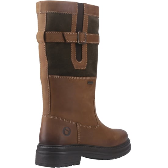 Cotswold Broadwell Leather Women's Tan/Green Boots - Image 2