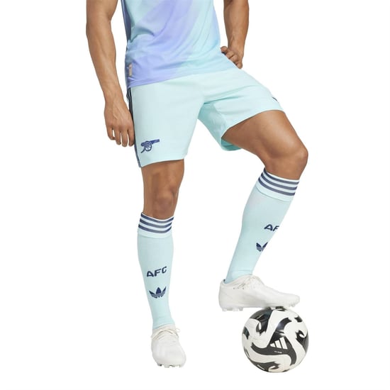 Men's adidas Arsenal Third 23 24 Aeroready Football Shorts in Claqua - Image 6