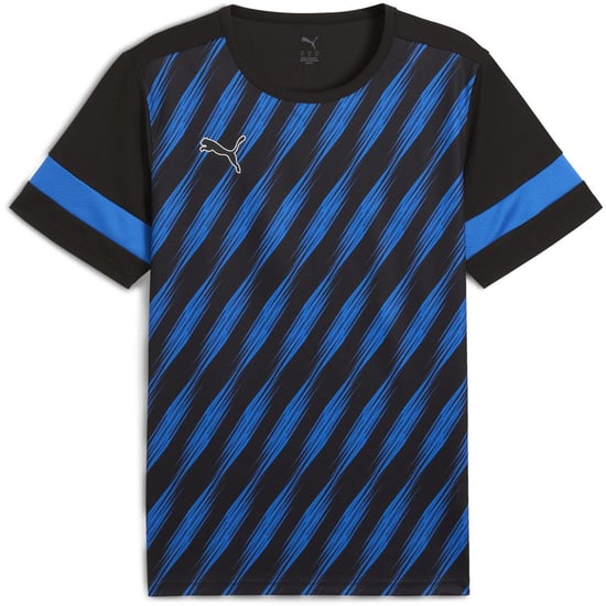 Men's Puma Attacanto Graphic Jersey Short Sleeve Performance T-Shirt in Black/Ultra B - Image 1