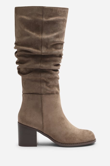 Where's That From Womens Kalenae Ruched Block Knee High Boot - Image 2