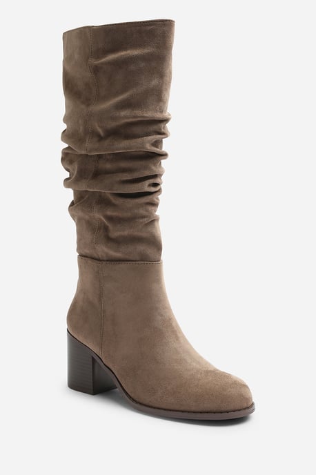Where's That From Womens Kalenae Ruched Block Knee High Boot - Image 3