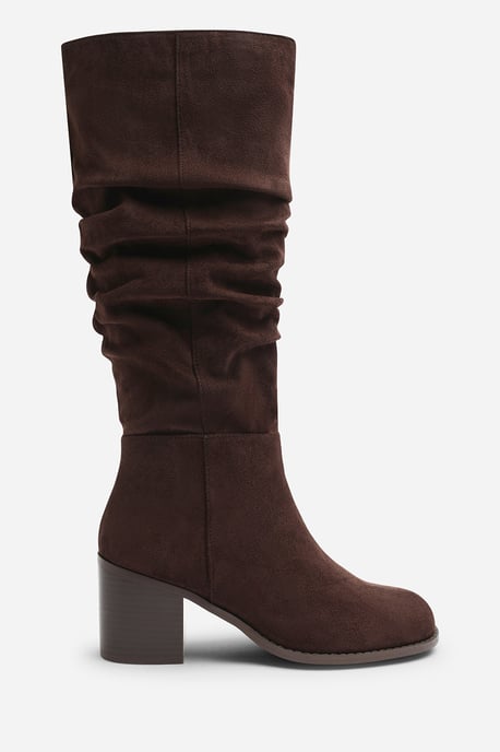 Where's That From Womens Kalenae Ruched Block Knee High Boot - Image 2