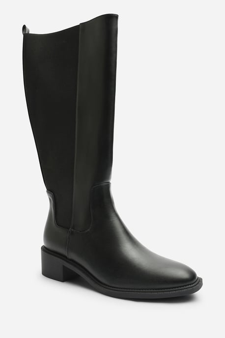 Where's That From Womens Evara Low Block Heel Elastic Stretch Knee High Riding Boot - Image 3