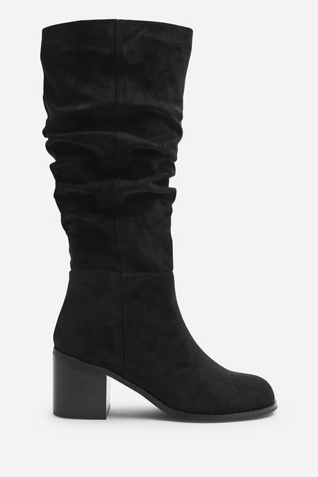 Where's That From Womens Kalenae Ruched Block Knee High Boot - Image 2