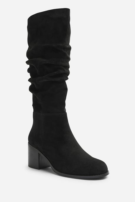 Where's That From Womens Kalenae Ruched Block Knee High Boot - Image 3