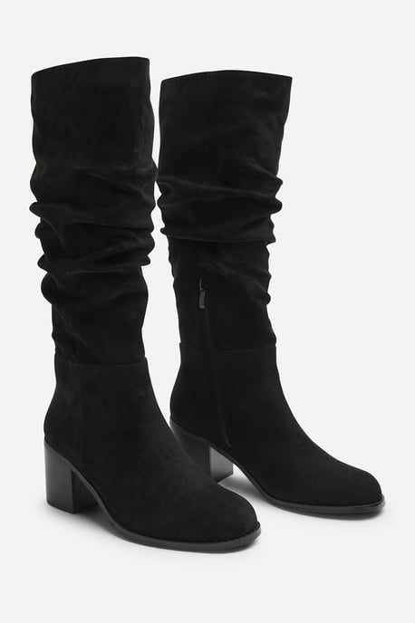 Where's That From Womens Kalenae Ruched Block Knee High Boot - Image 4