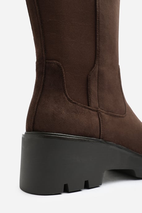 Where's That From Womens Erelia Stretch Panel Buckle Detail Wedge Boots - Image 5