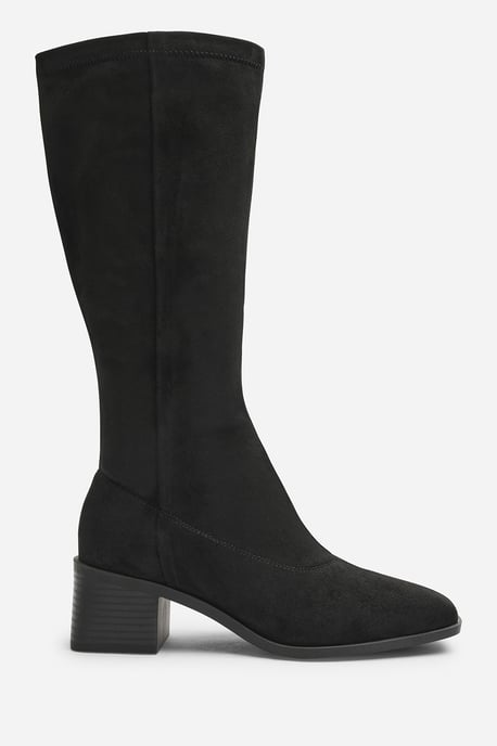 Where's That From Womens Ezzira Square Low Block Heel Stretch Knee High Boots - Image 2