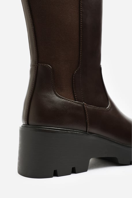 Where's That From Womens Erelia Stretch Panel Buckle Detail Wedge Boots - Image 5