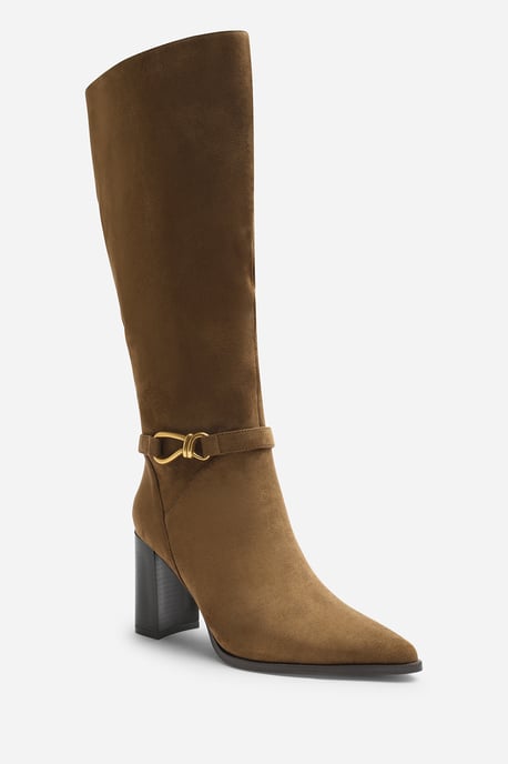 Where's That From Womens Winona Knot Trim Detail Knee High Boots - Image 3