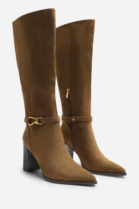 Where's That From Womens Winona Knot Trim Detail Knee High Boots - Image 4