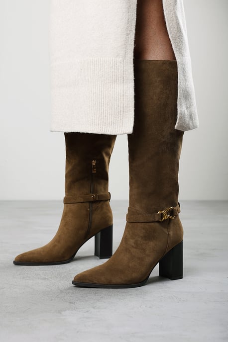 Where's That From Womens Winona Knot Trim Detail Knee High Boots - Image 6