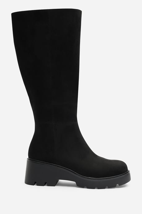 Where's That From Womens Envara Knee High Wedge Boot With Stitch Panel Detailing - Image 2