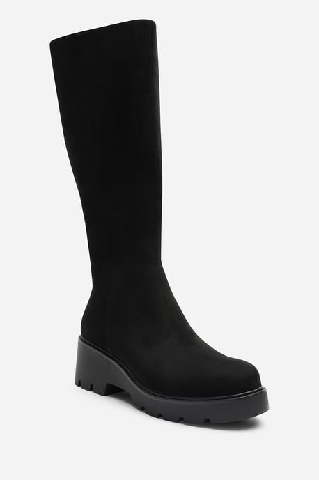 Where's That From Womens Envara Knee High Wedge Boot With Stitch Panel Detailing - Image 3