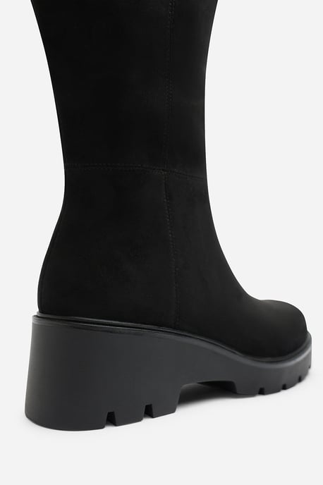 Where's That From Womens Envara Knee High Wedge Boot With Stitch Panel Detailing - Image 5