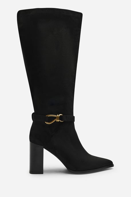 Where's That From Womens Winona Knot Trim Detail Knee High Boots - Image 2