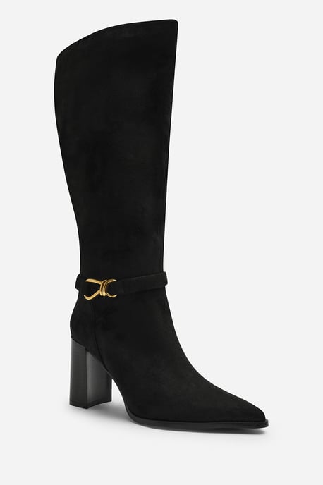 Where's That From Womens Winona Knot Trim Detail Knee High Boots - Image 3