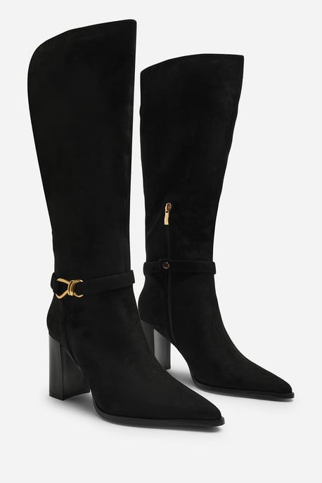 Where's That From Womens Winona Knot Trim Detail Knee High Boots - Image 4