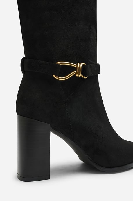 Where's That From Womens Winona Knot Trim Detail Knee High Boots - Image 5