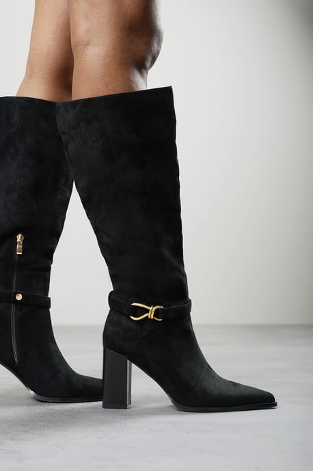 Where's That From Womens Winona Knot Trim Detail Knee High Boots - Image 6
