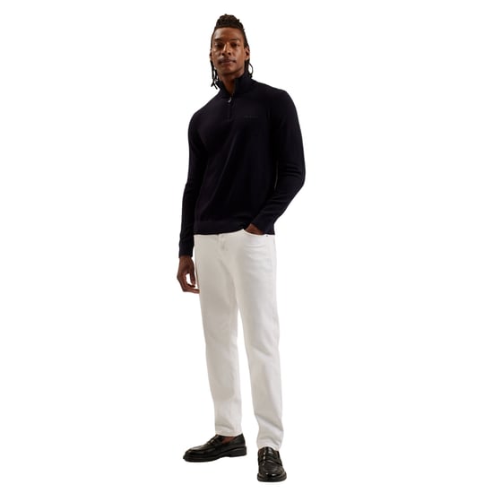 Ted Baker Fashbee Branded Merino Half Zip Navy Jumper - Image 4