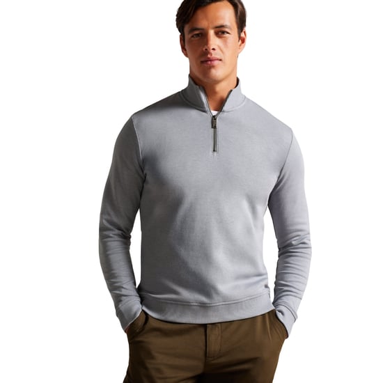Ted Baker Antram Half Zip Funnel Neck Grijze Trui - Image 3