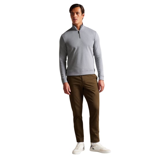 Ted Baker Antram Half Zip Funnel Neck Grijze Trui - Image 4