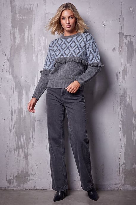 Jacquard Fringe Jumper - Image 2