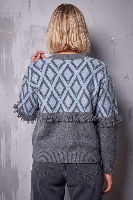Jacquard Fringe Jumper - Image 3